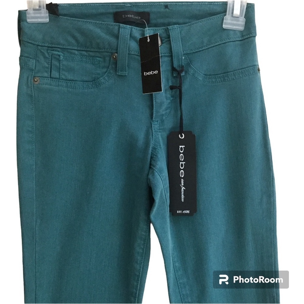 BEBE Green Kinny Jeans - Picture 3 of 5